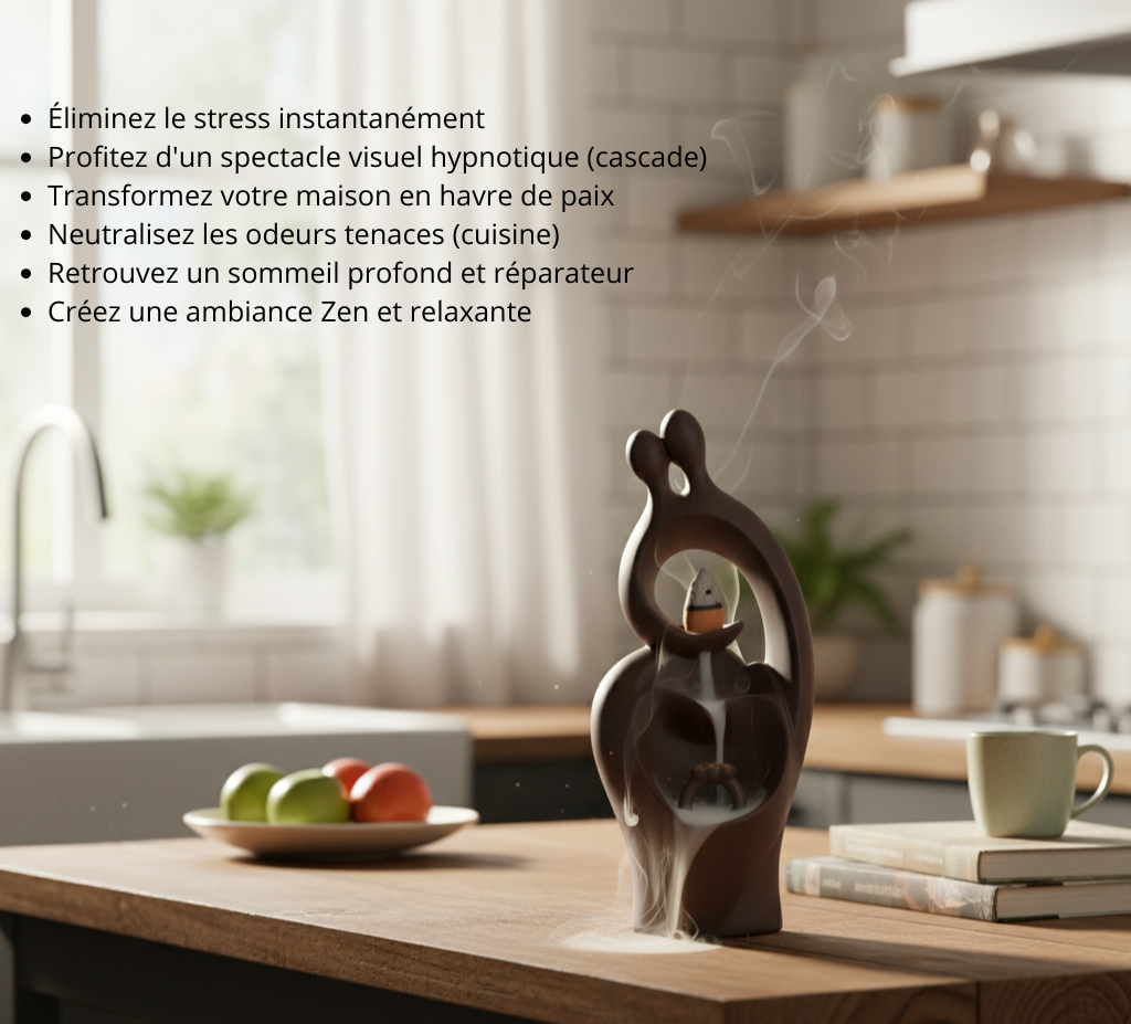 Brûleur d'encens "Buddha" - à effet cascade