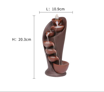 1Pc,Handmade Torch Design Waterfall Incense Burner Creative Home Decor Incense Holder Portable Ceramic Censer (Without Incense)