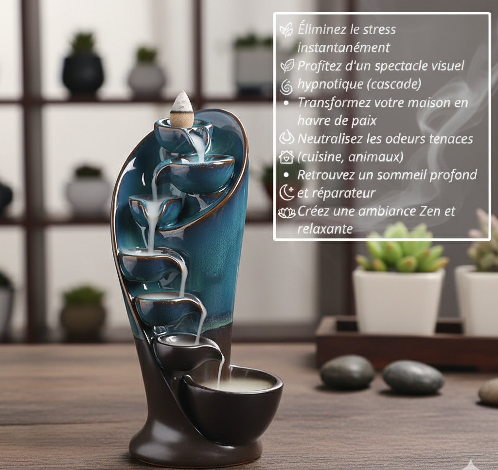 Brûleur d’encens en céramique "Torche" - à effet cascade
