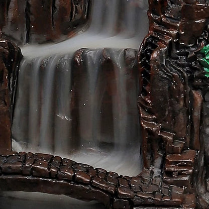 Chinese Style Incense Burner Craft Fragrance Waterfall Smoke Fairy Mountain Incense Holder Resin Yoga Retro Backflow Censer