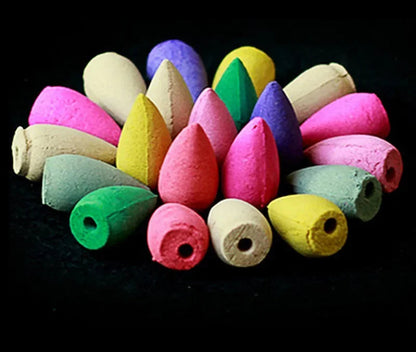 Mixed Natural Incense Rose Jasmine Lavender Osmanthus Sakura Smoke Cone Reflux Tower Incense Backflow Incense Bullet