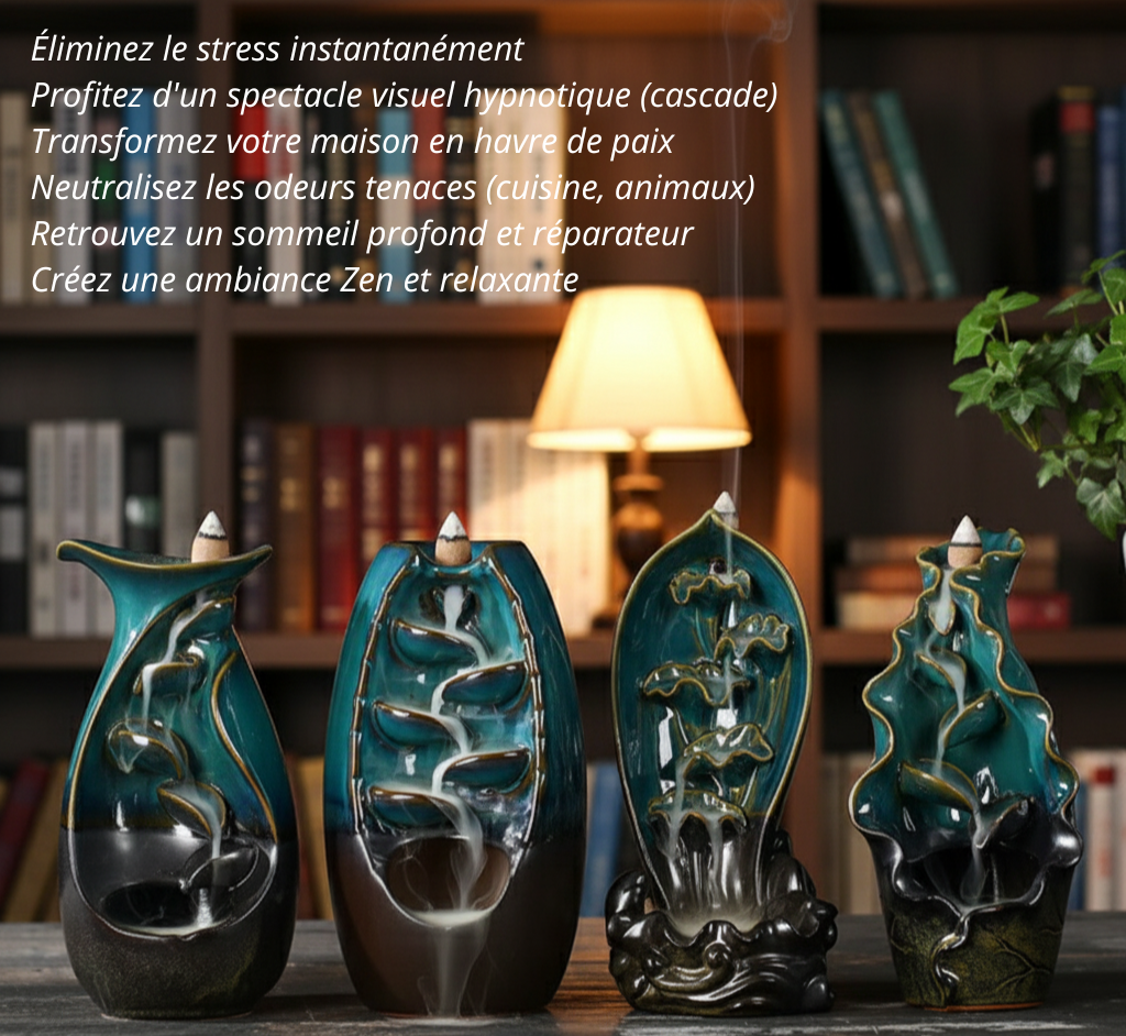 Brûleur d’encens en cascade - “Lotus” à effet cascade